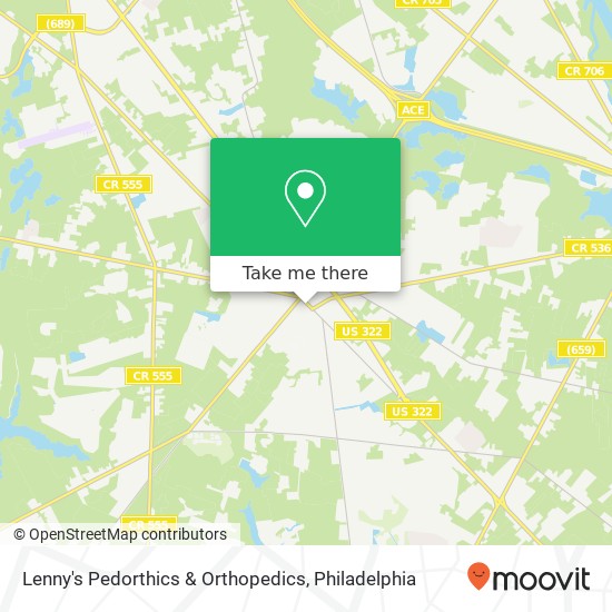 Mapa de Lenny's Pedorthics & Orthopedics, 115 S Main St Williamstown, NJ 08094