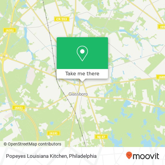 Mapa de Popeyes Louisiana Kitchen, 275 Delsea Dr N Glassboro, NJ 08028