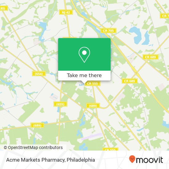 Mapa de Acme Markets Pharmacy, 3501 Route 42 Blackwood, NJ 08012