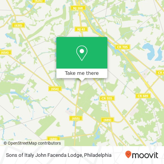 Mapa de Sons of Italy John Facenda Lodge, 194 Fries Mill Rd Blackwood, NJ 08012