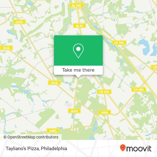 Mapa de Tayliano's Pizza, 198 Fries Mill Rd Blackwood, NJ 08012