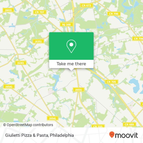 Mapa de Giulietti Pizza & Pasta, Cedarbrook Dr Blackwood, NJ 08012