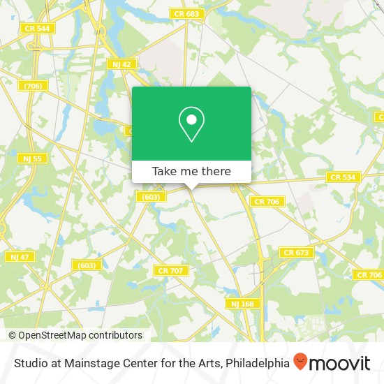 Mapa de Studio at Mainstage Center for the Arts
