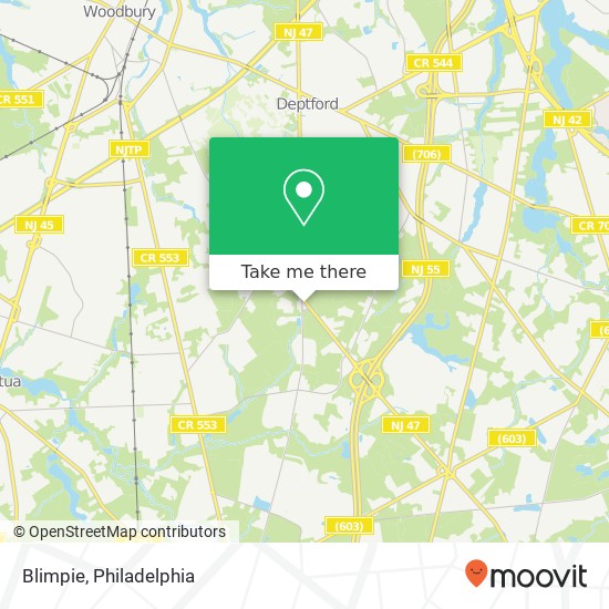 Mapa de Blimpie, 1850 Delsea Dr Sewell, NJ 08080