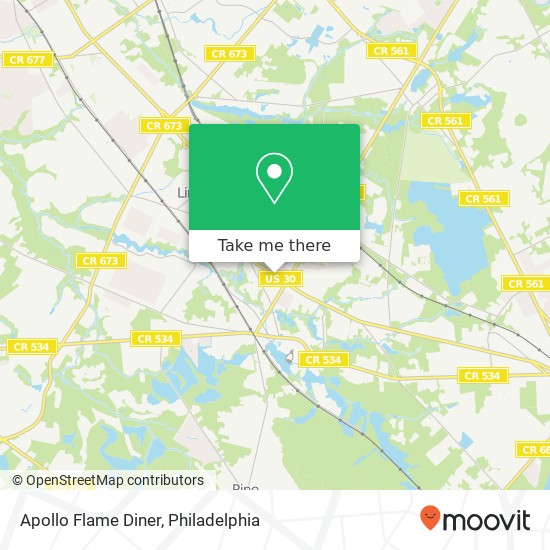 Mapa de Apollo Flame Diner, 622 S White Horse Pike Lindenwold, NJ 08021