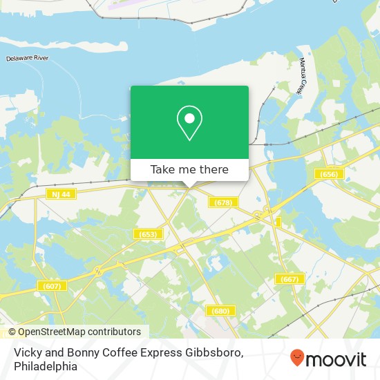 Mapa de Vicky and Bonny Coffee Express Gibbsboro, 804 E Broad St Gibbstown, NJ 08027