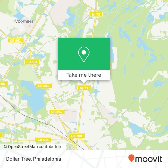 Mapa de Dollar Tree, 79 RT-73 Voorhees, NJ 08043