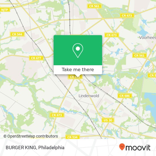 Mapa de BURGER KING, 21 S White Horse Pike Stratford, NJ 08084