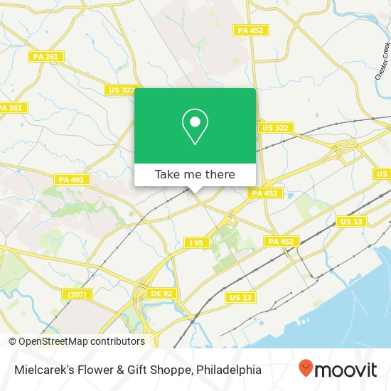 Mapa de Mielcarek's Flower & Gift Shoppe, 2805 Chichester Ave Upper Chichester, PA 19061