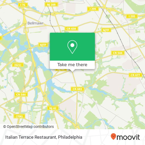 Mapa de Italian Terrace Restaurant, 1200 Black Horse Pike Glendora, NJ 08029