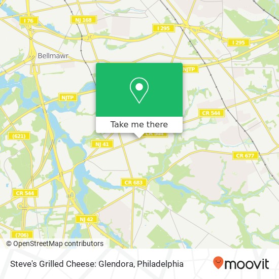 Mapa de Steve's Grilled Cheese: Glendora, 304 E Evesham Rd Glendora, NJ 08029