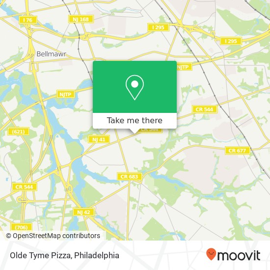 Mapa de Olde Tyme Pizza, 306 E Evesham Rd Glendora, NJ 08029