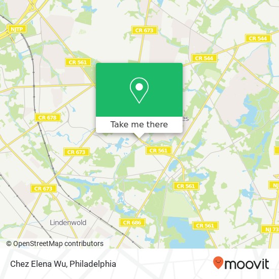 Mapa de Chez Elena Wu, 910 Haddonfield Berlin Rd Voorhees, NJ 08043