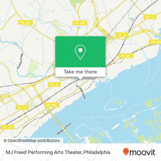 Mapa de MJ Freed Performing Arts Theater, 515 Avenue of the States Chester, PA 19013