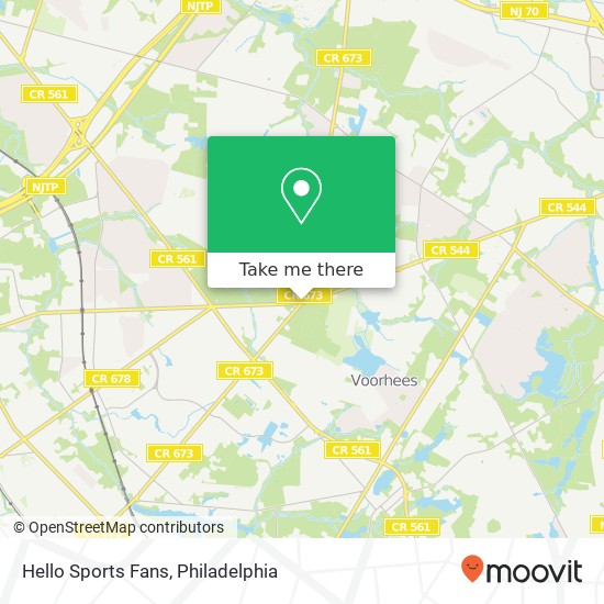 Mapa de Hello Sports Fans, 100 Springdale Rd Cherry Hill, NJ 08003