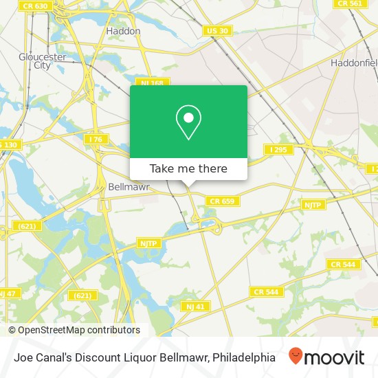 Mapa de Joe Canal's Discount Liquor Bellmawr, 15 N Black Horse Pike Bellmawr, NJ 08031