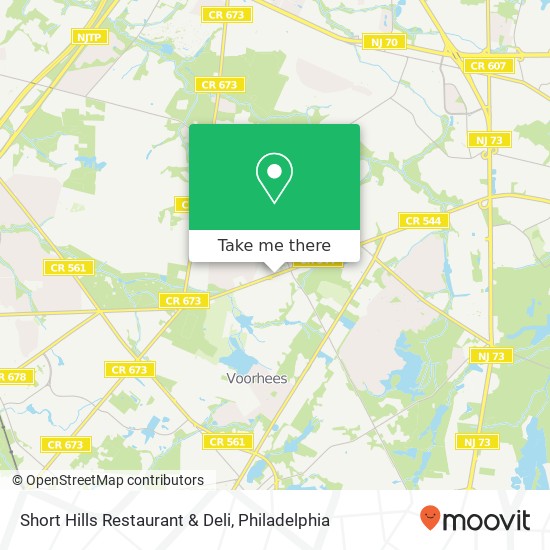 Mapa de Short Hills Restaurant & Deli, 486 E Evesham Rd Cherry Hill, NJ 08003
