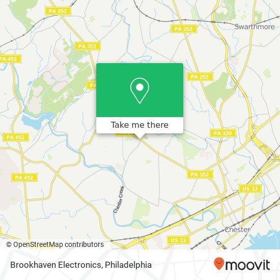 Mapa de Brookhaven Electronics, 4108 Edgmont Ave Brookhaven, PA 19015