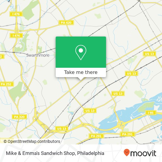 Mapa de Mike & Emma's Sandwich Shop, 601 MacDade Blvd Folsom, PA 19033
