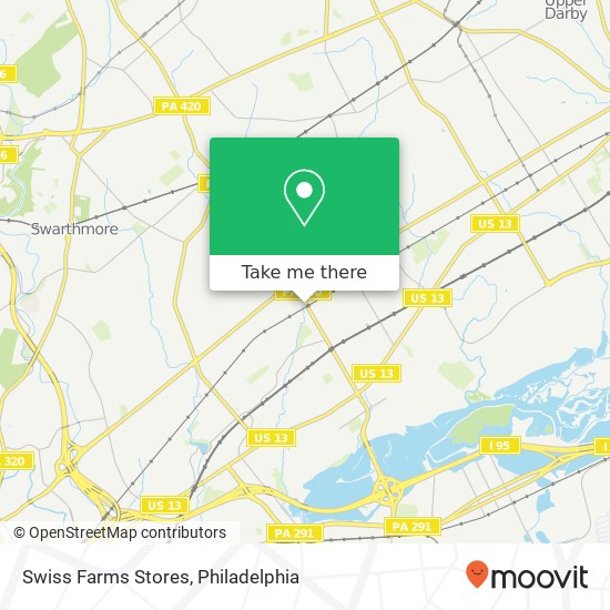 Mapa de Swiss Farms Stores, 115 Kedron Ave Folsom, PA 19033