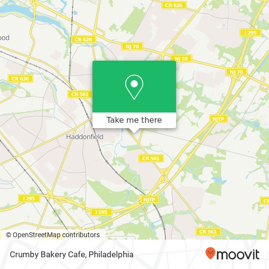 Mapa de Crumby Bakery Cafe, 211 Berlin Rd Cherry Hill, NJ 08034