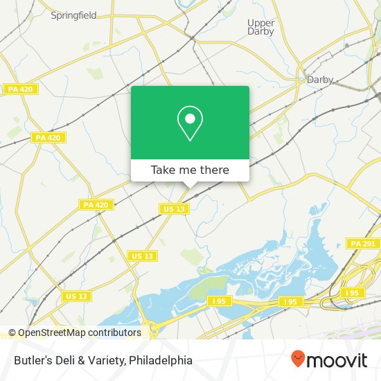 Mapa de Butler's Deli & Variety, 7 E Glenolden Ave Glenolden, PA 19036