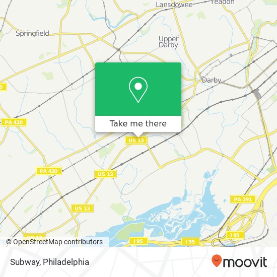 Mapa de Subway, 326 N Chester Pike Glenolden, PA 19036