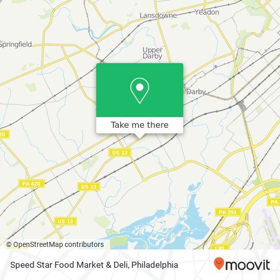 Mapa de Speed Star Food Market & Deli, 1401 Chester Pike Sharon Hill, PA 19079