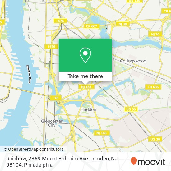 Mapa de Rainbow, 2869 Mount Ephraim Ave Camden, NJ 08104