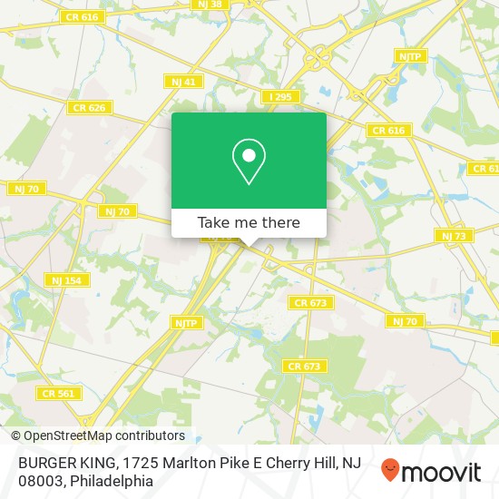 BURGER KING, 1725 Marlton Pike E Cherry Hill, NJ 08003 map