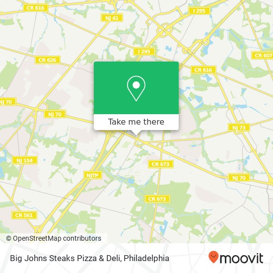 Mapa de Big Johns Steaks Pizza & Deli, 1800 Marlton Pike Cherry Hill, NJ 08003