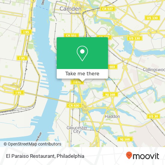Mapa de El Paraiso Restaurant, 744 Morgan St Camden, NJ 08104