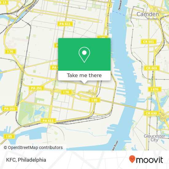 Mapa de KFC, 411 W Oregon Ave Philadelphia, PA 19148