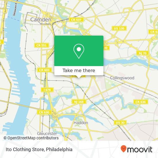 Mapa de Ito Clothing Store, 2013 Woodlynne Ave Oaklyn, NJ 08107