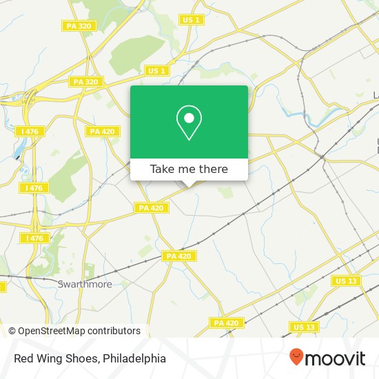 Mapa de Red Wing Shoes, 511 Baltimore Pike Springfield, PA 19064