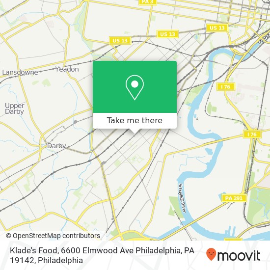 Klade's Food, 6600 Elmwood Ave Philadelphia, PA 19142 map
