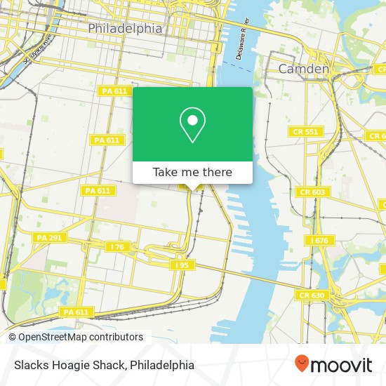 Mapa de Slacks Hoagie Shack, 41 Snyder Ave Philadelphia, PA 19148