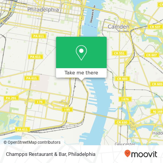 Mapa de Champps Restaurant & Bar, 2100 S Columbus Blvd Philadelphia, PA 19148