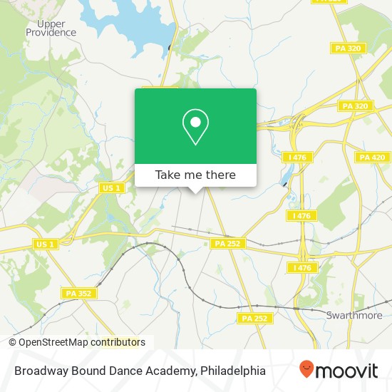 Mapa de Broadway Bound Dance Academy, 600 N Jackson St Media, PA 19063