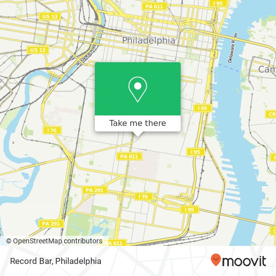 Mapa de Record Bar, 1832 E Passyunk Ave Philadelphia, PA 19148