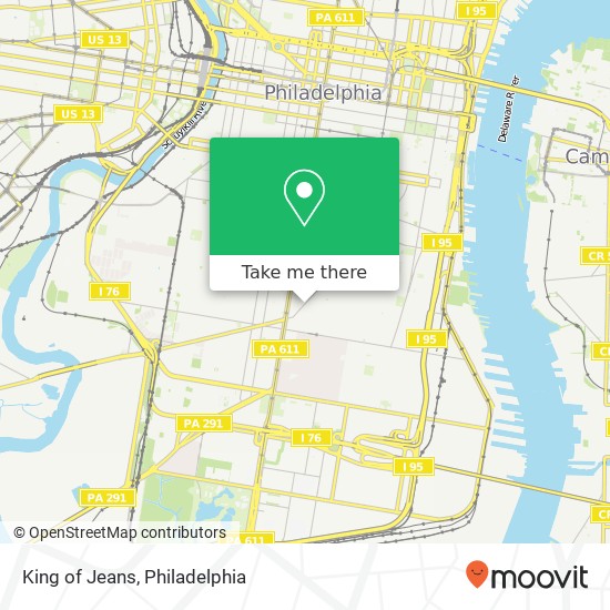 Mapa de King of Jeans, 1843 E Passyunk Ave Philadelphia, PA 19148