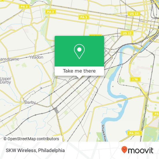 Mapa de SKW Wireless, 6121 Woodland Ave Philadelphia, PA 19142