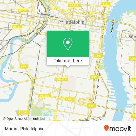 Mapa de Marra's, 1734 E Passyunk Ave Philadelphia, PA 19148