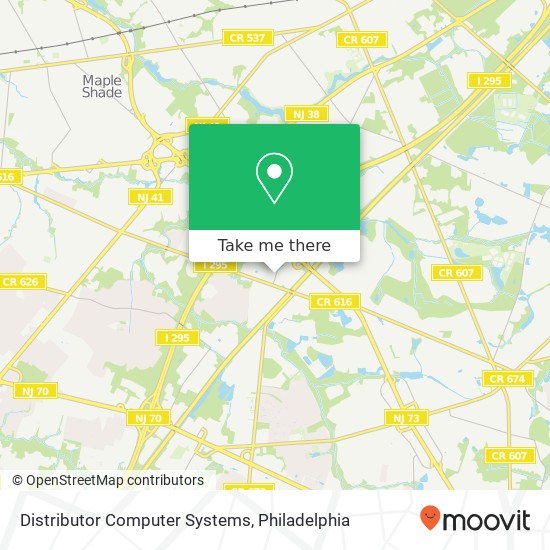Mapa de Distributor Computer Systems, 623 Fellowship Rd Mt Laurel, NJ 08054