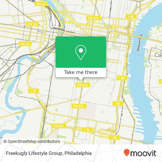 Mapa de Freekugly Lifestyle Group, 1407 Reed St Philadelphia, PA 19146