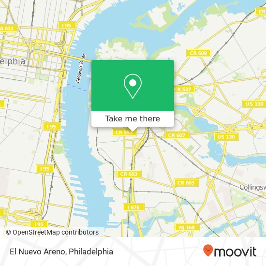 Mapa de El Nuevo Areno, 643 Chestnut St Camden, NJ 08103