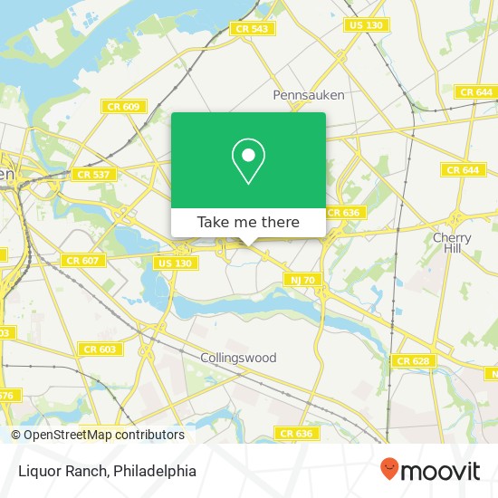 Mapa de Liquor Ranch, 4950 Marlton Pike Pennsauken, NJ 08109