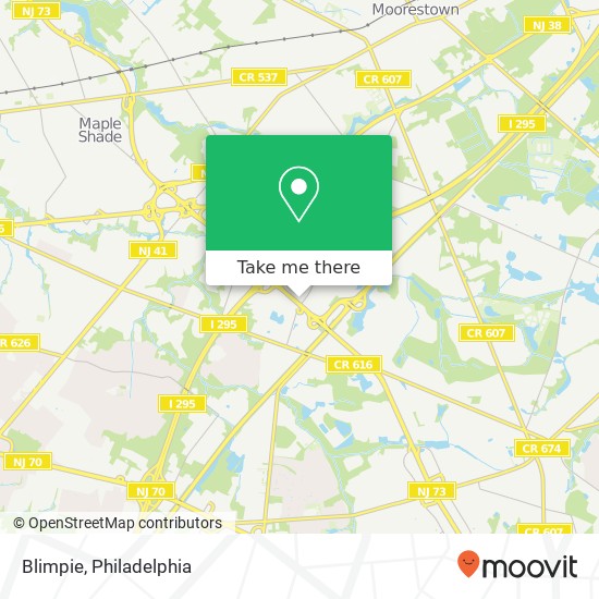 Mapa de Blimpie, 923 Route 73 Mt Laurel, NJ 08054