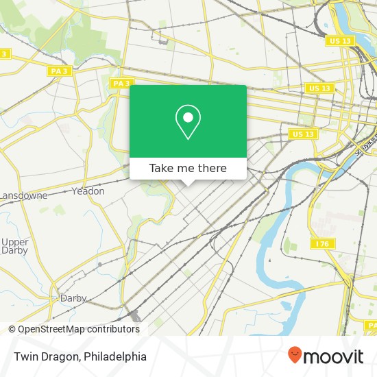 Mapa de Twin Dragon, 5661 Litchfield St Philadelphia, PA 19143