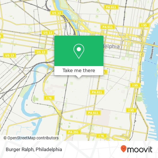 Mapa de Burger Ralph, 1200 S 21st St Philadelphia, PA 19146